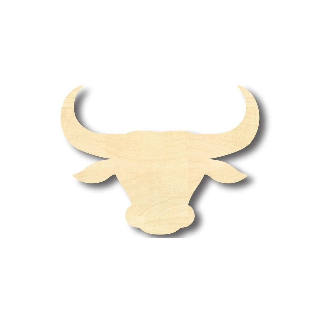 Unfinished Wooden Bull Head Logo Shape - Animal - Sports - Craft - up to 24