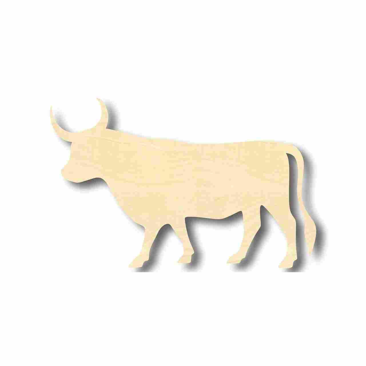 Unfinished Wooden Bull Shape - Animal - Craft - up to 24