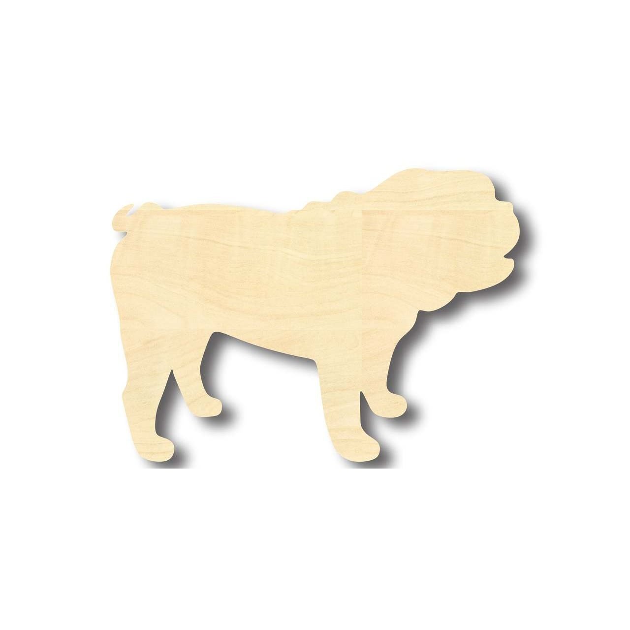 Unfinished Wooden Bulldog Shape - Animal - Pet - Craft - up to 24