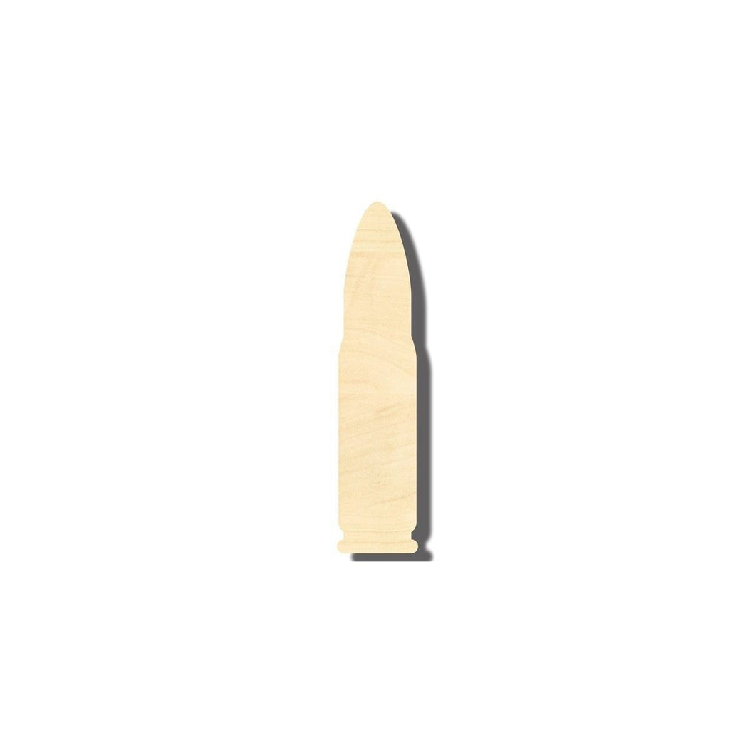 Unfinished Wooden Bullet Shape - Sporting - Craft - up to 24