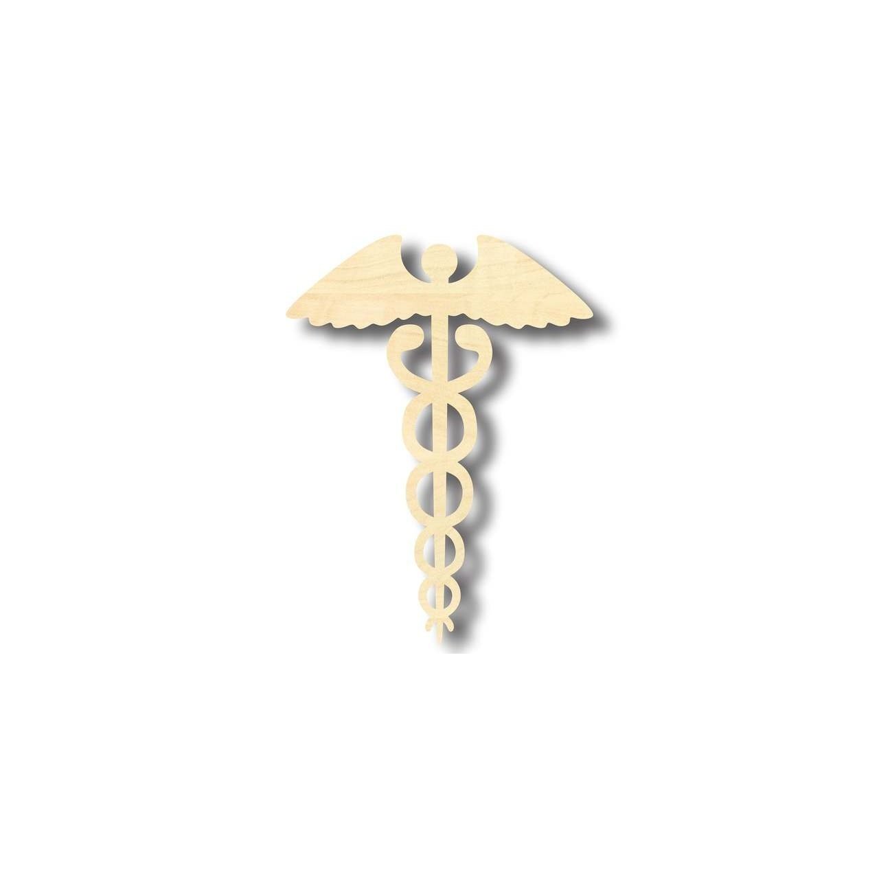 Unfinished Wooden Caduceus Shape - Medicine - Craft- up to 24" DIY-24 Hour Crafts