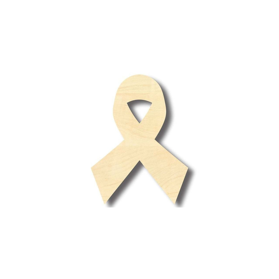 Unfinished Wooden Cancer Ribbon Shape - Craft - up to 24