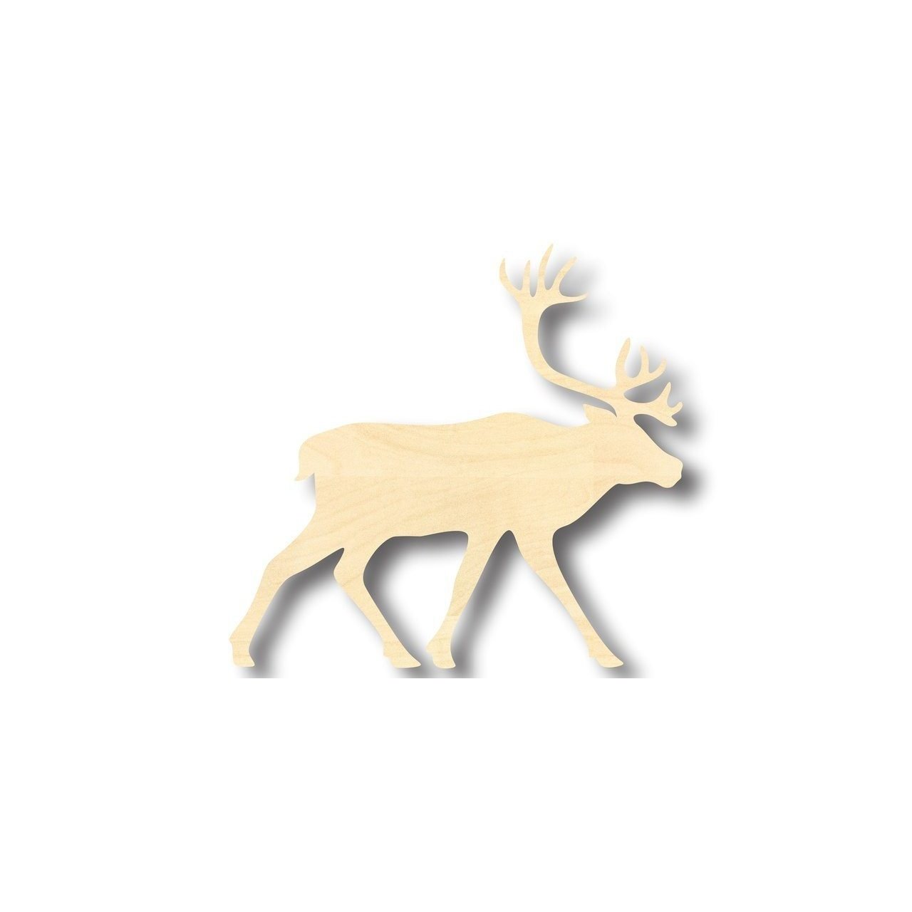 Unfinished Wooden Caribou Shape - Animal - Wildlife - Craft - up to 24
