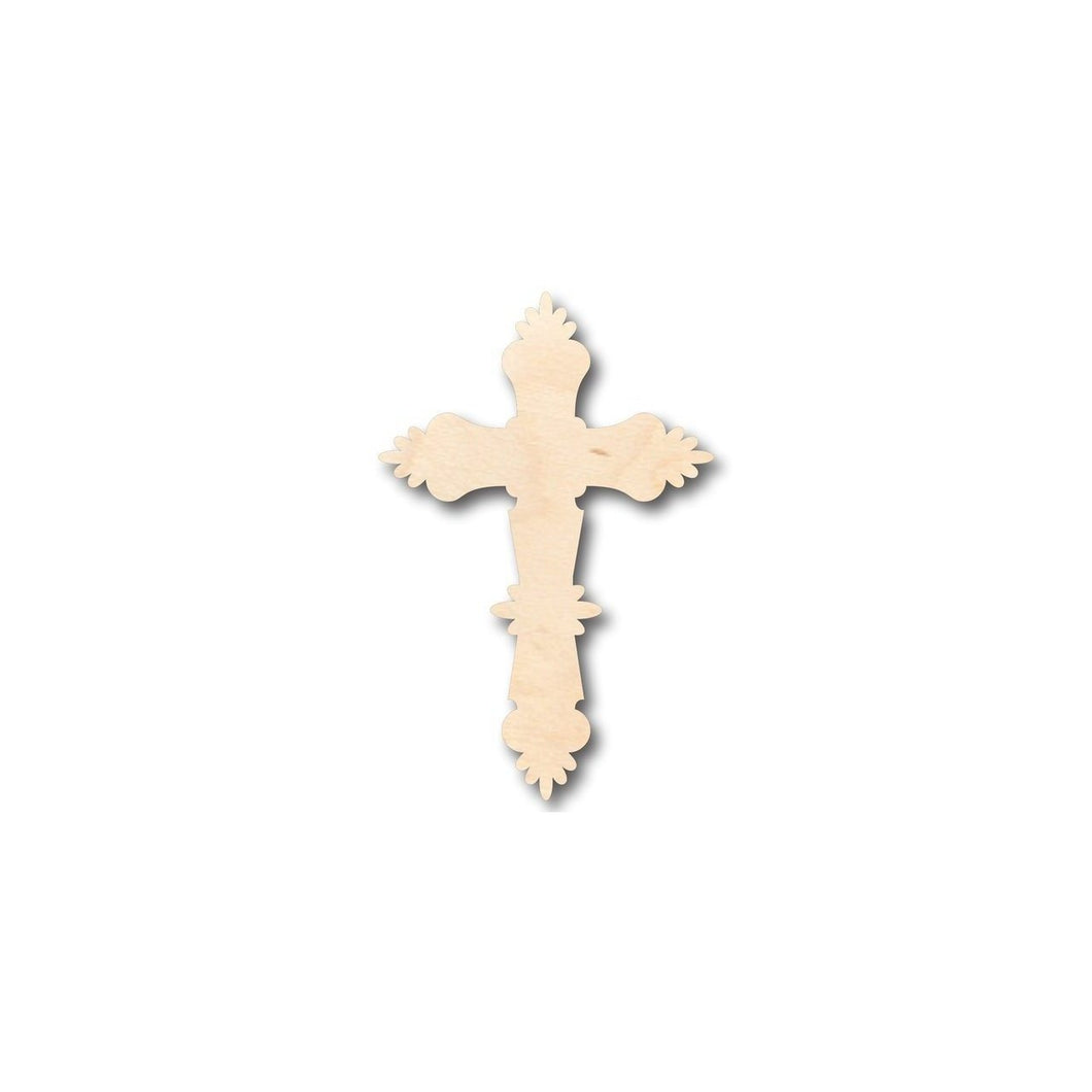 Unfinished Wooden Catholic Cross Shape - Easter - Christian - Craft - up to 24