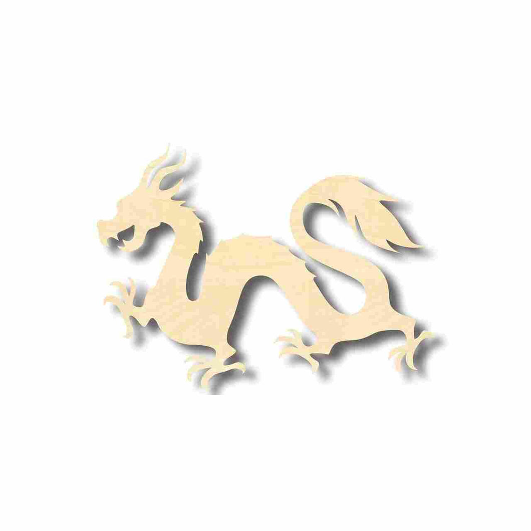 Unfinished Wooden Chinese Dragon Shape - Craft - up to 24