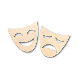 Unfinished Wooden Comedy Tragedy Shape - Theatre - Craft - up to 24" DIY-24 Hour Crafts