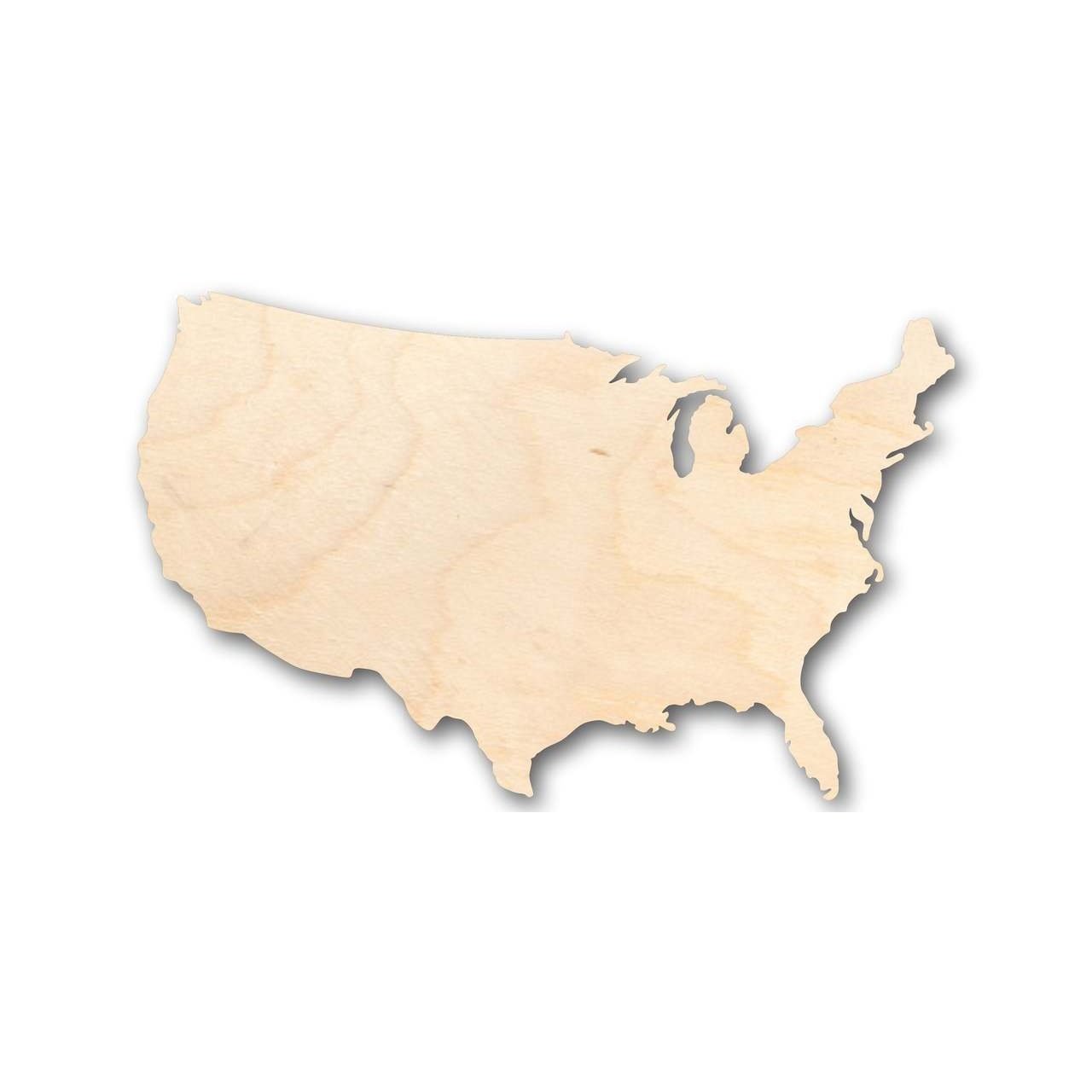 Unfinished Wooden Continental United States Shape - USA - Country - Craft - up to 24" DIY-24 Hour Crafts