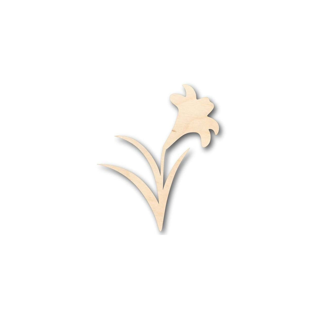 Unfinished Wooden Craft Easter Lily Shape - Easter Flower - Craft up to 24