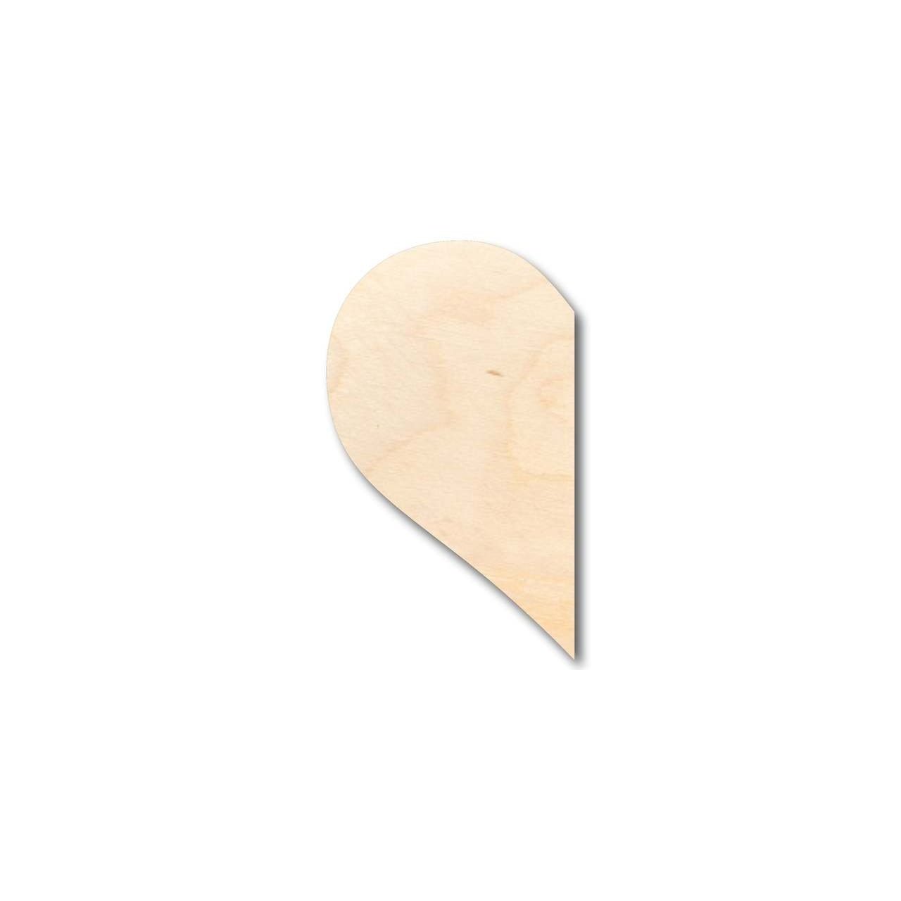 Unfinished Wooden Cutout Craft Half Heart Shape up to 24" DIY Valentines day wedding shower-24 Hour Crafts