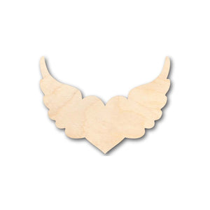 Unfinished Wooden Cutout Craft Winged Heart Shape up to 24" DIY Valentines day wedding shower-24 Hour Crafts