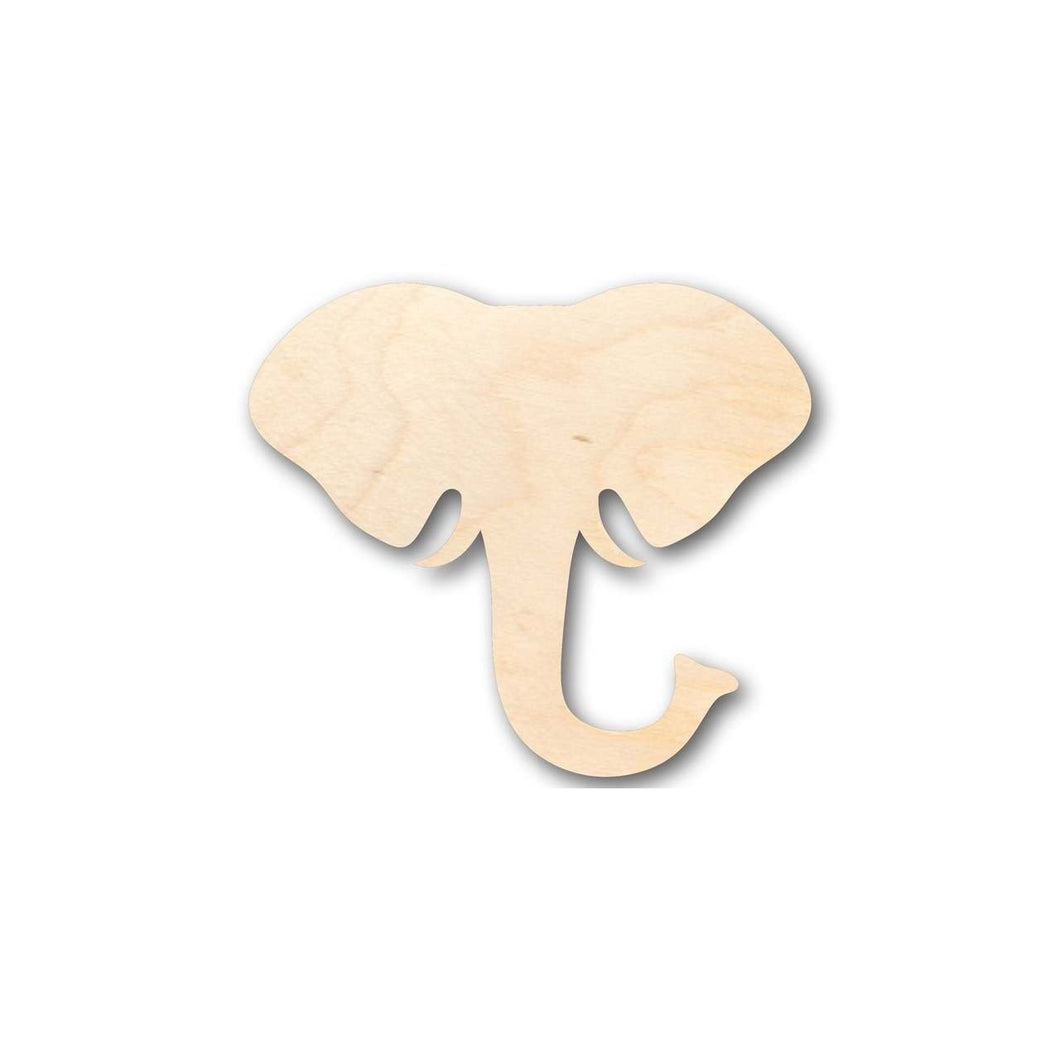 Unfinished Wooden Elephant Head Shape - Animal - Wildlife - Craft - up to 24