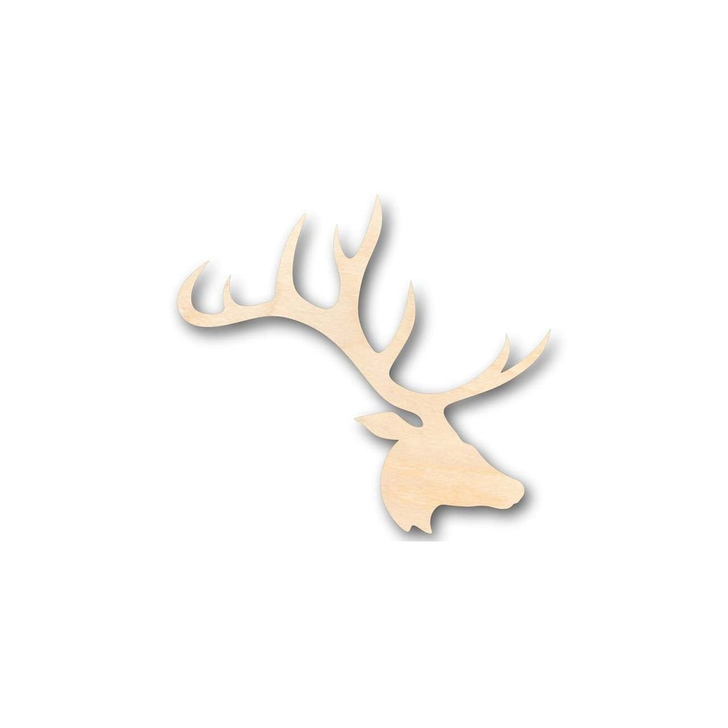 Unfinished Wooden Elk Head Antlers Shape - Animal - Wildlife - Craft - up to 24
