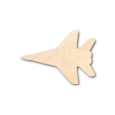 Unfinished Wooden Fighter Jet Airplane Shape - Craft- up to 24