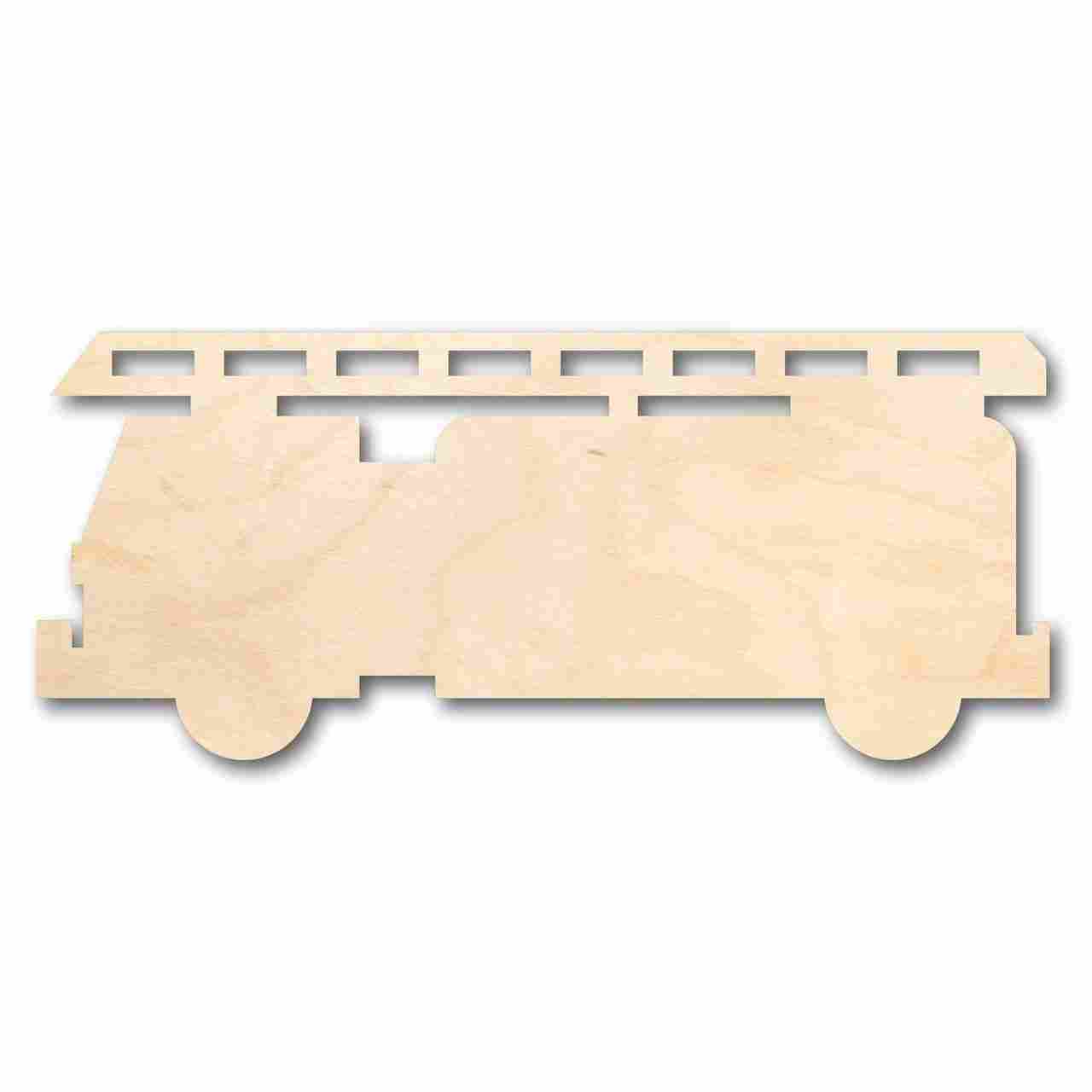 Unfinished Wooden Fire Truck Shape - Firefighter - Craft - up to 24" DIY-24 Hour Crafts