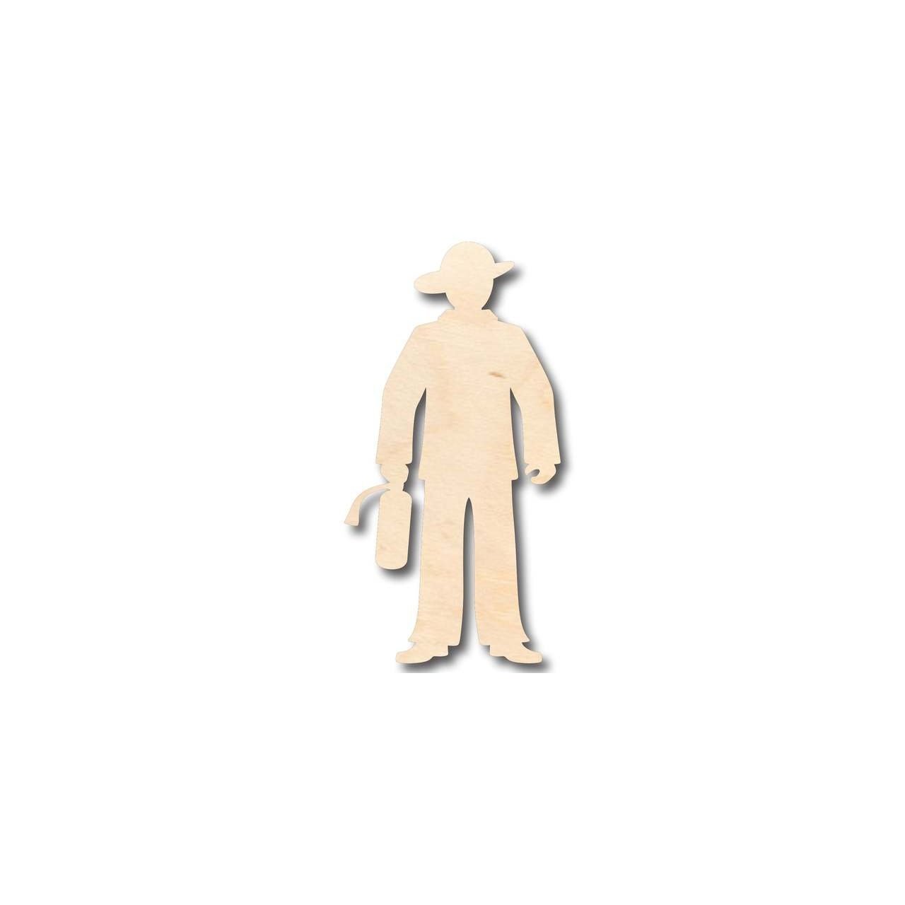 Unfinished Wooden Firefighter Fireman Shape - Craft - up to 24" DIY-24 Hour Crafts