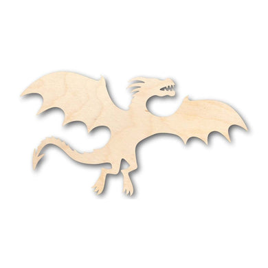 Unfinished Wooden Flying Dragon Shape - Mythical - Beast - Craft - up to 24