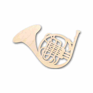 Unfinished Wooden French Horn Shape - Music - Craft - up to 24