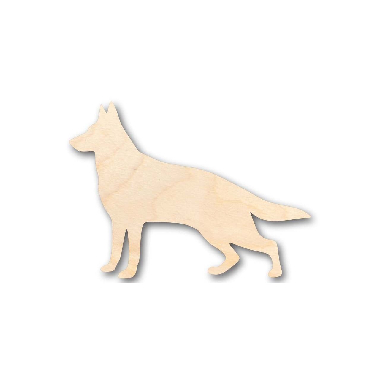Unfinished Wooden German Shepherd Dog Shape - Animal - Pet - Craft - up to 24" DIY-24 Hour Crafts