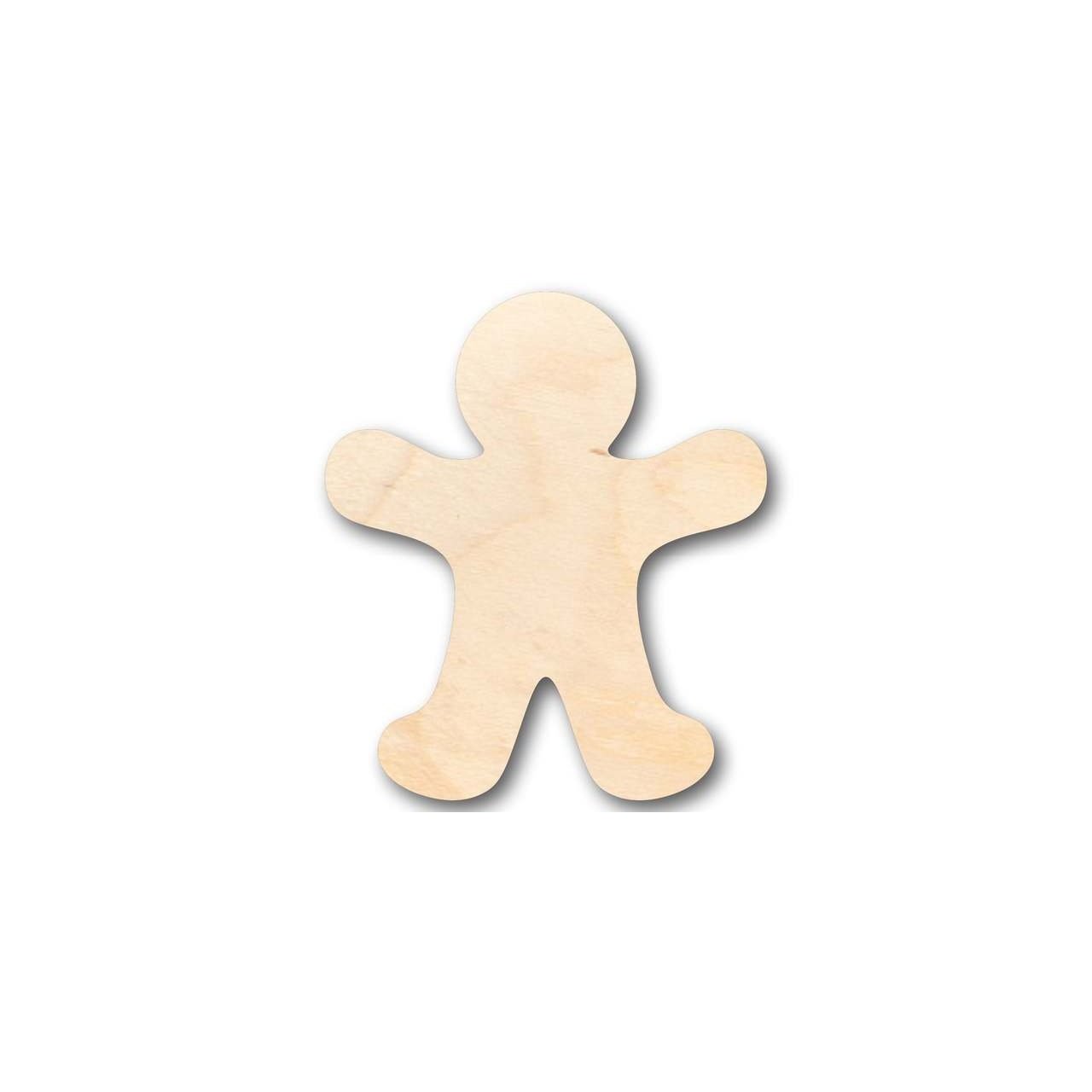 Unfinished Wooden Gingerbread Man Shape - Candy - Holiday - Craft - up to 24" DIY-24 Hour Crafts