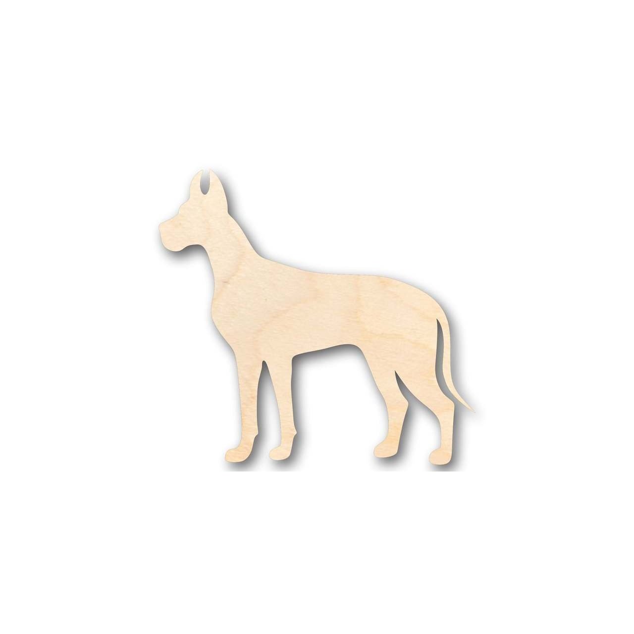 Unfinished Wooden Great Dane Dog Shape - Animal - Pet - Craft - up to 24