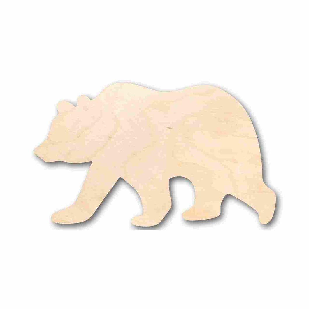 Unfinished Wooden Grizzly Bear Shape - Animal - Craft - up to 24
