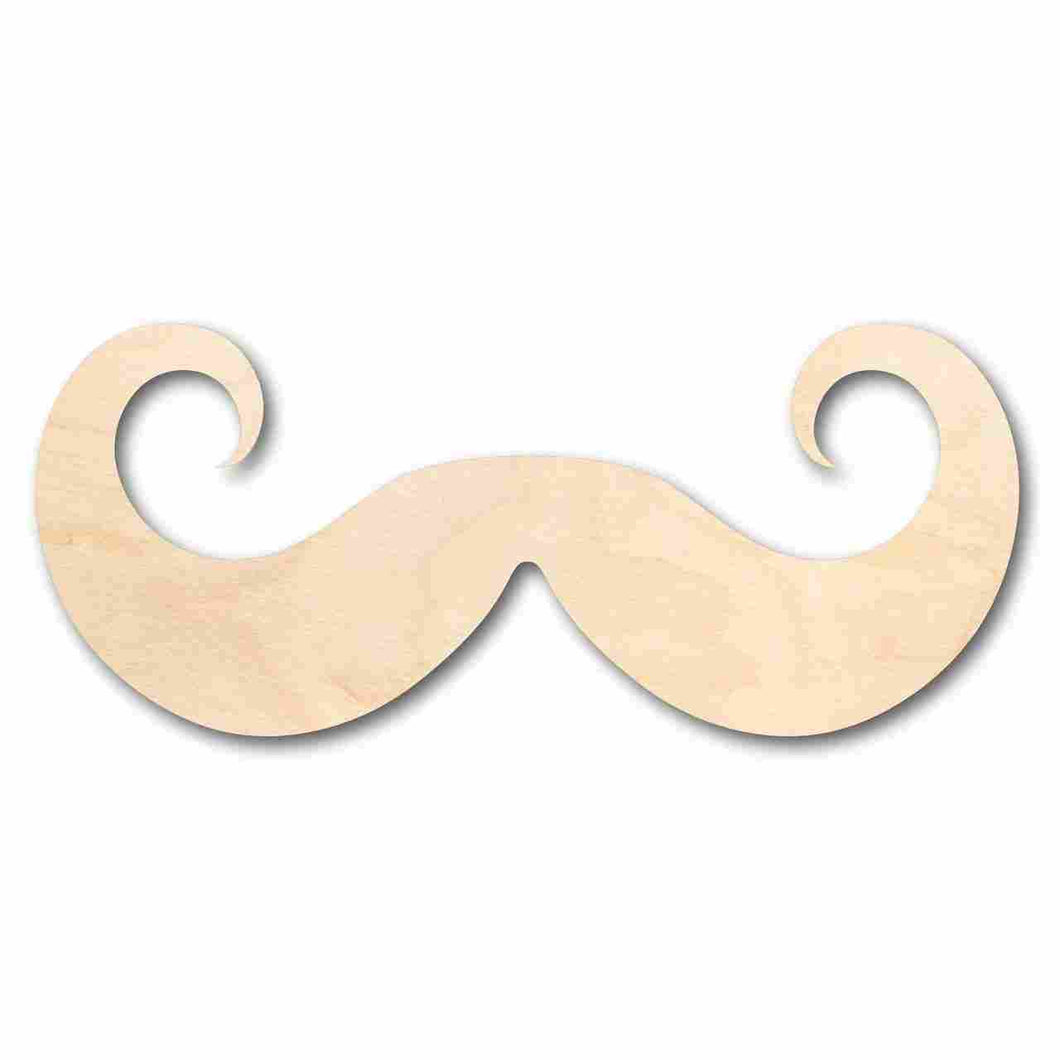 Unfinished Wooden Handlebar Mustache Shape - Craft - up to 24