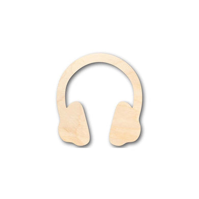 Unfinished Wooden Headphones Shape - Music - Craft - up to 24