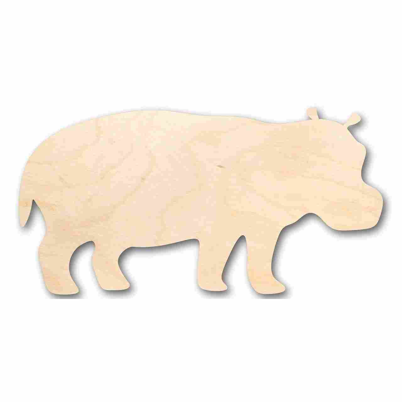 Unfinished Wooden Hippo Shape - Animal - Wildlife - Craft - up to 24" DIY-24 Hour Crafts