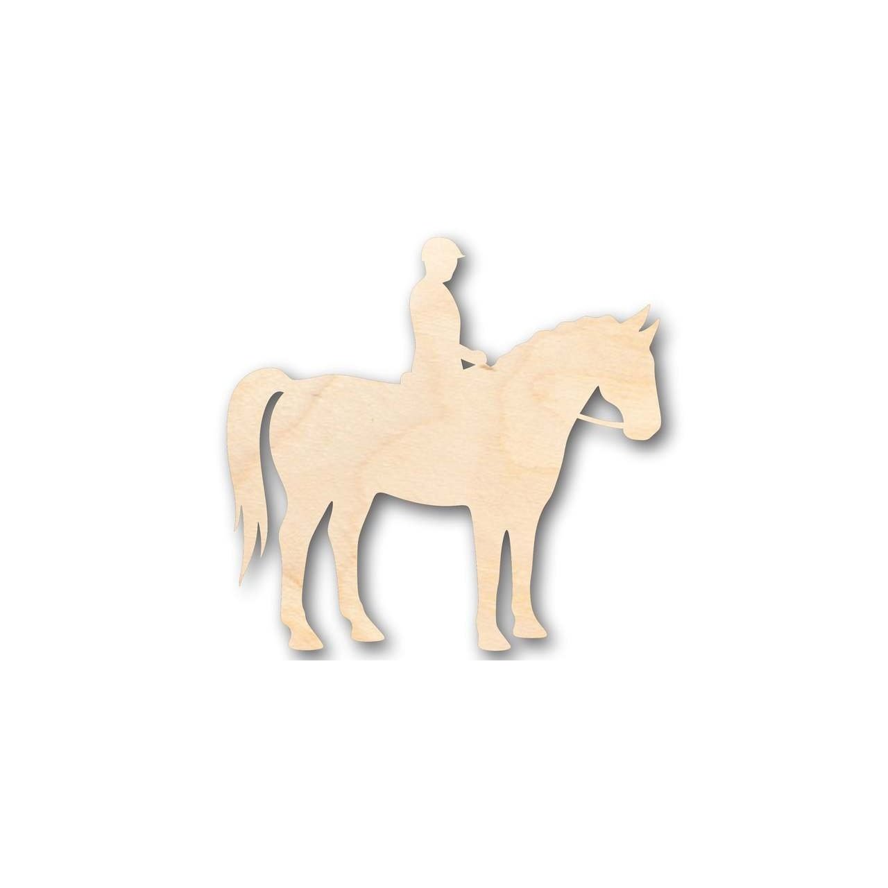 Unfinished Wooden Horse Riding Shape - Sport - Animal - Craft - up to 24" DIY-24 Hour Crafts