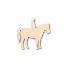 Load image into Gallery viewer, Unfinished Wooden Horse Riding Shape - Sport - Animal - Craft - up to 24&quot; DIY-24 Hour Crafts
