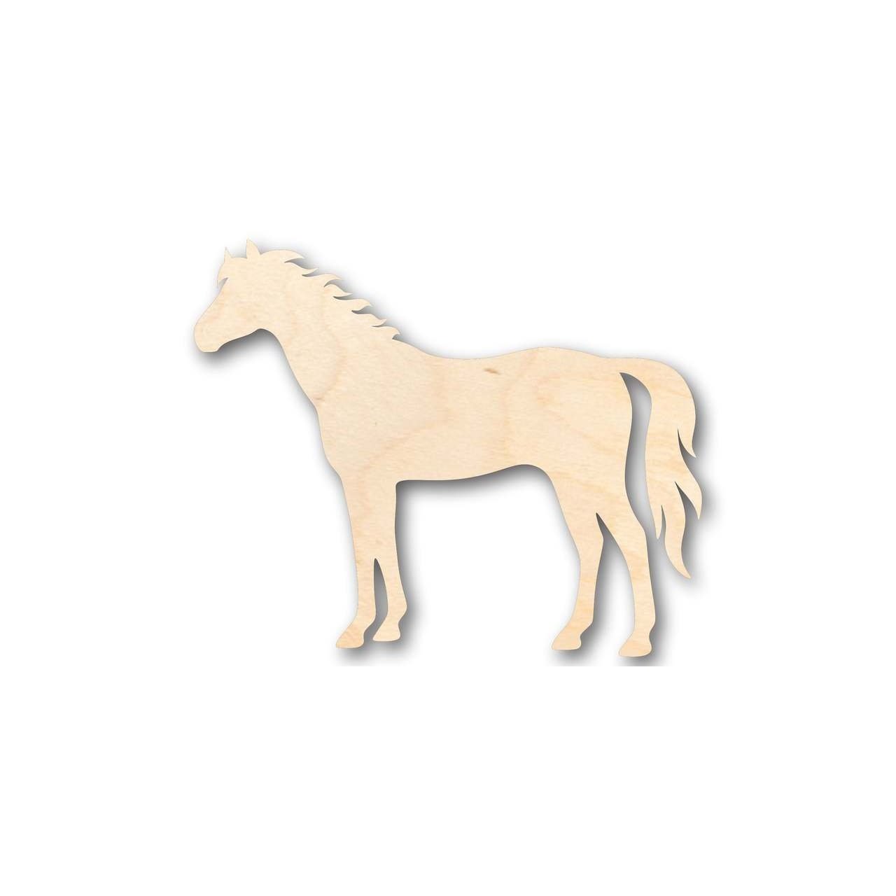Unfinished Wooden Horse Shape - Sport - Farm Animal - Craft - up to 24" DIY-24 Hour Crafts