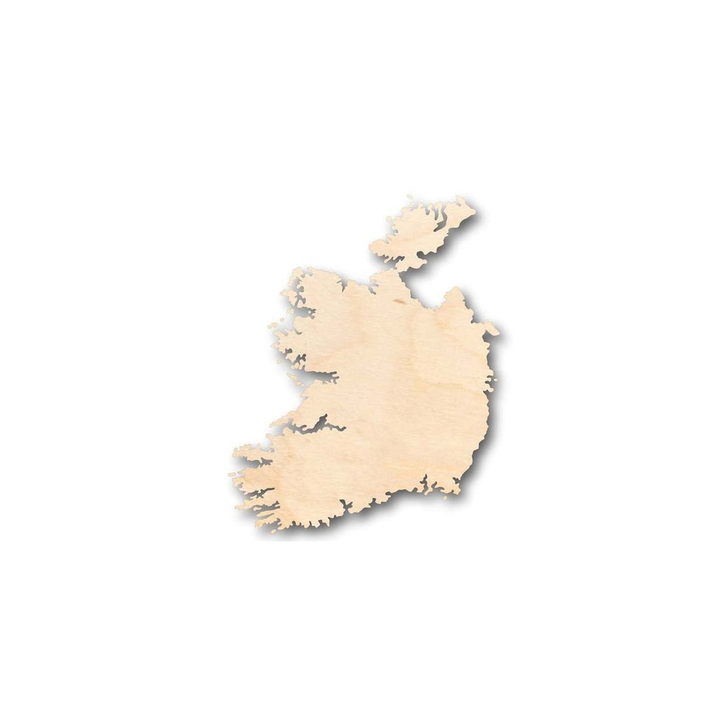 Unfinished Wooden Ireland Shape - Country - Craft - up to 24