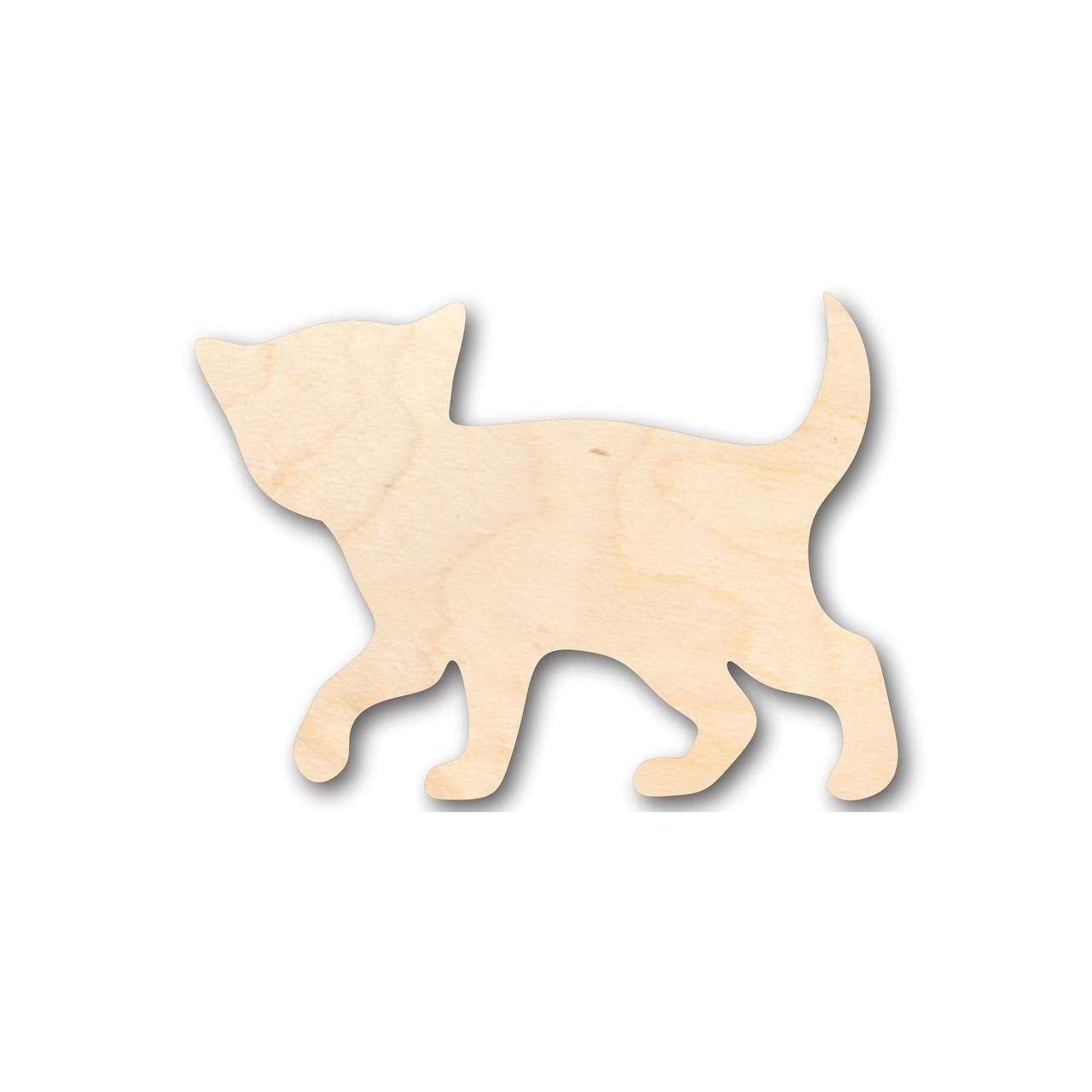 Unfinished Wooden Kitten Cat Shape - Animal - Pet - Craft - up to 24