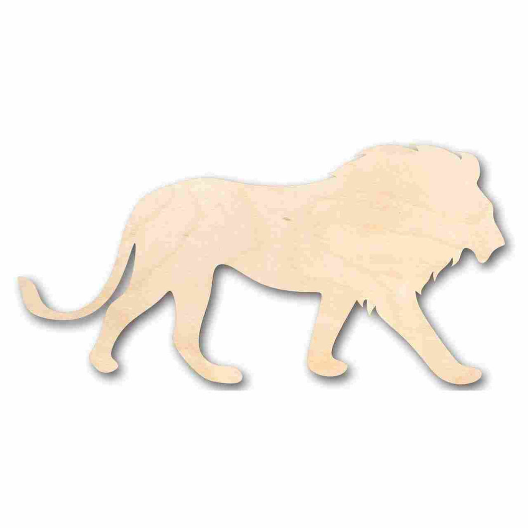 Unfinished Wooden Lion Shape - Animal - Wildlife - Craft - up to 24