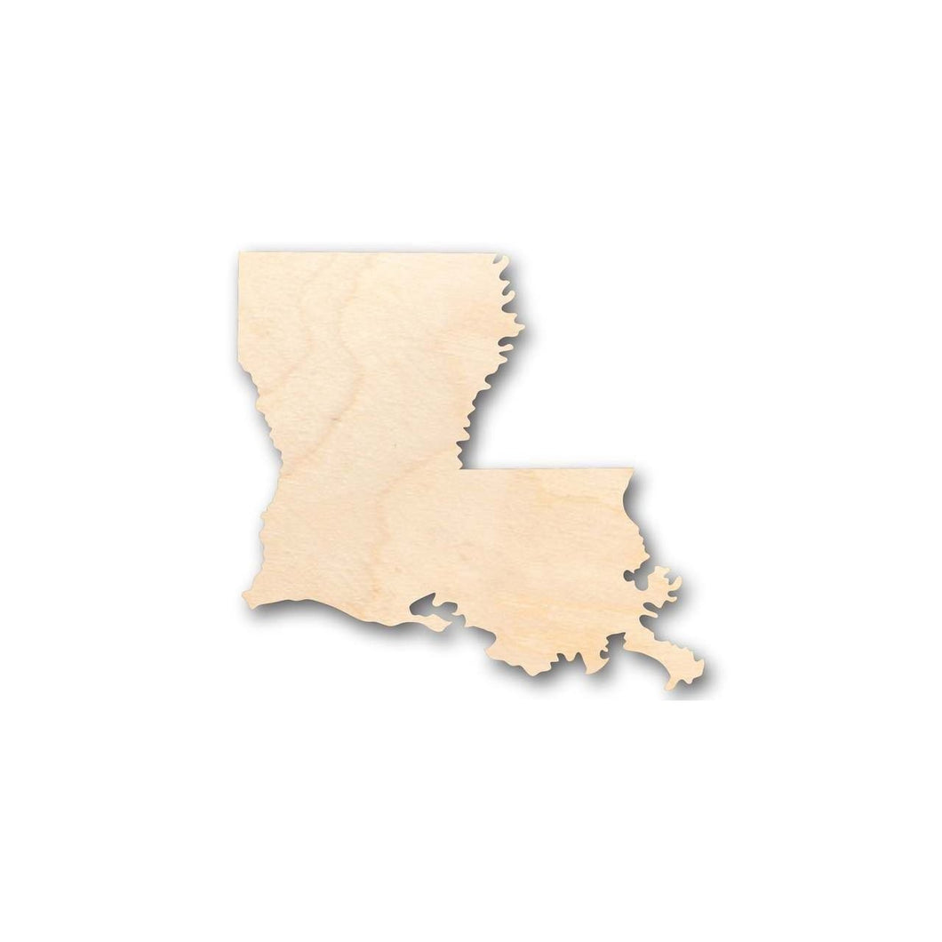 Unfinished Wooden Louisiana Shape - State - Craft - up to 24
