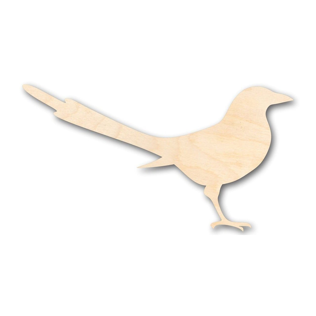Unfinished Wooden Magpie Shape - Bird - Wildlife - Craft - up to 24