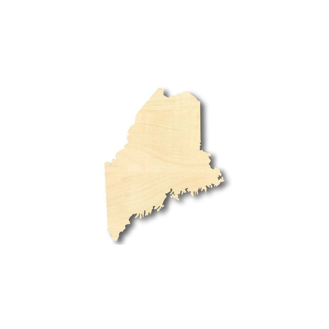 Unfinished Wooden Maine Shape - State - Craft - up to 24
