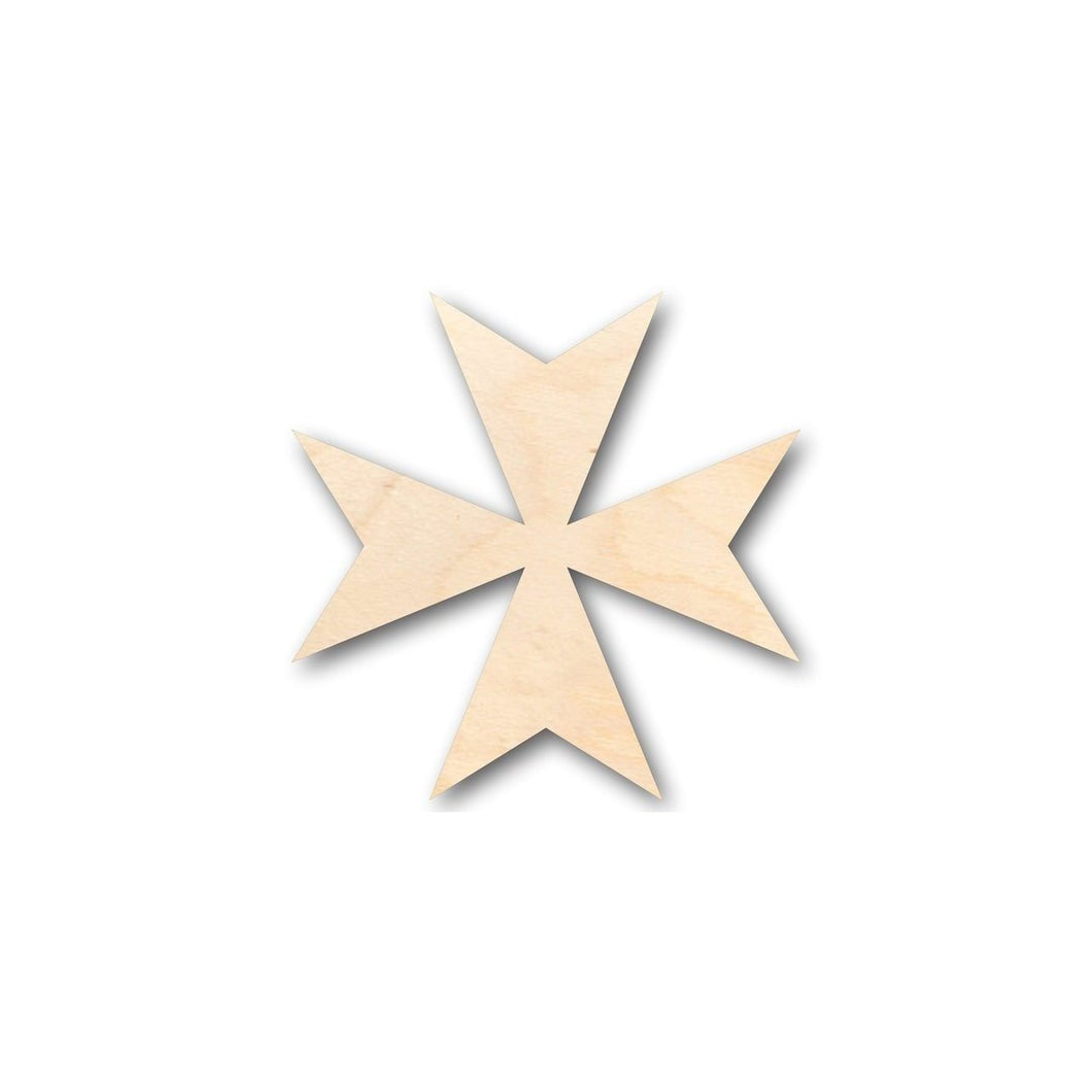 Unfinished Wooden Maltese Cross Shape - Malta - Craft up to 24