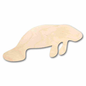 Unfinished Wooden Manatee Shape - Florida - Ocean - Craft - up to 24" DIY-24 Hour Crafts