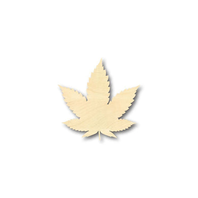 Unfinished Wooden Marijuana Leaf Shape - Cannabis - Pot - Leaves - Craft - up to 24