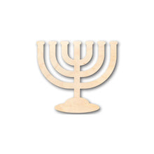 Load image into Gallery viewer, Unfinished Wooden Menorah Shape - Hanukkah - Craft - up to 24&quot; DIY-24 Hour Crafts
