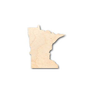 Unfinished Wooden Minnesota Shape - State - Craft - up to 24" DIY-24 Hour Crafts
