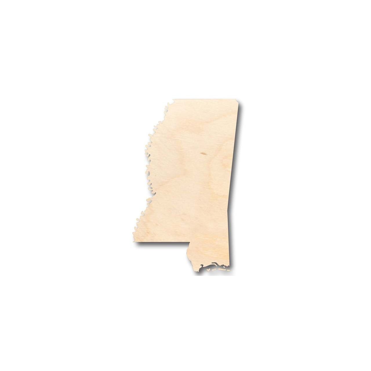 Unfinished Wooden Mississippi Shape - State - Craft - up to 24" DIY-24 Hour Crafts