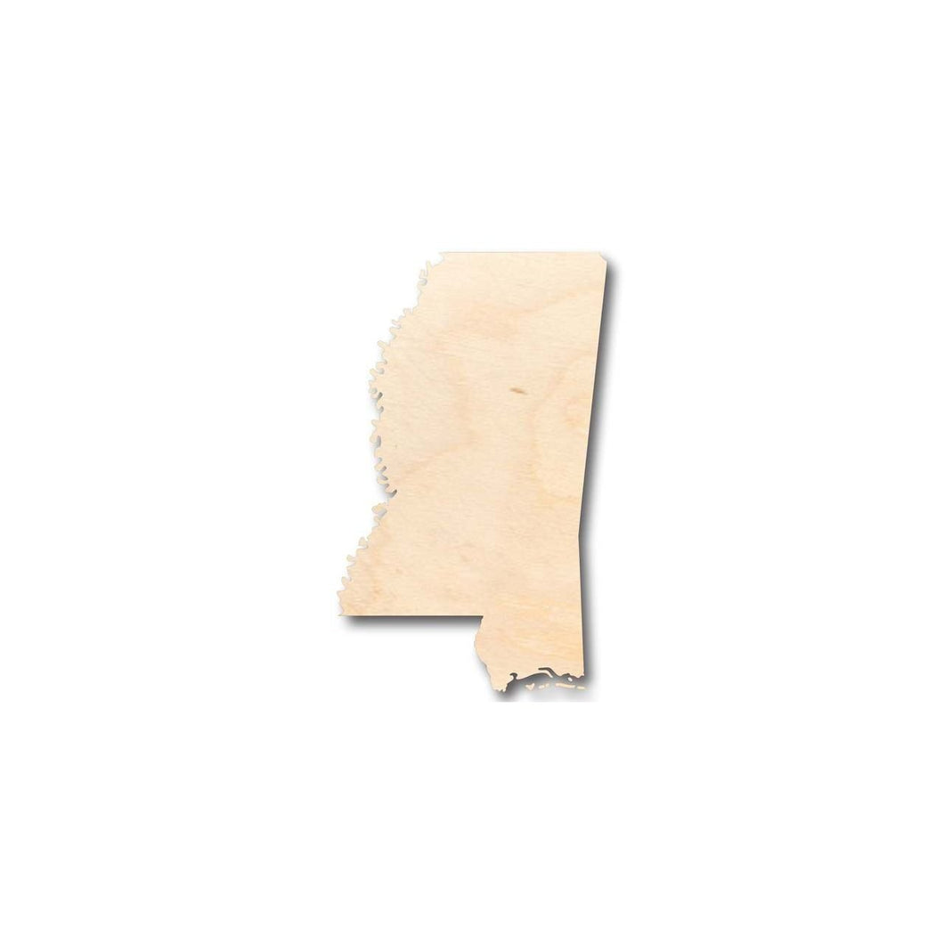 Unfinished Wooden Mississippi Shape - State - Craft - up to 24