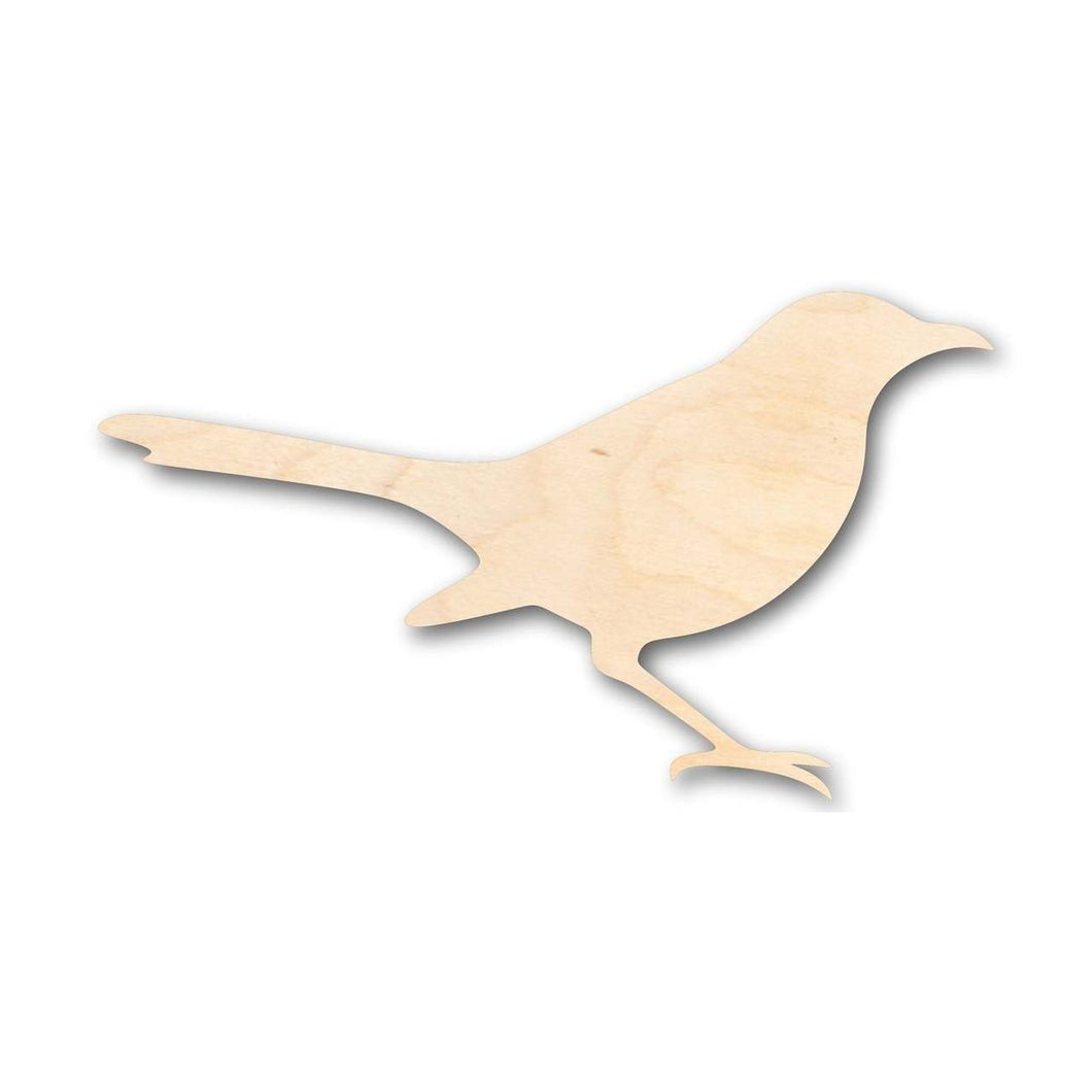 Unfinished Wooden Mockingbird Shape - Bird - Wildlife - Craft - up to 24