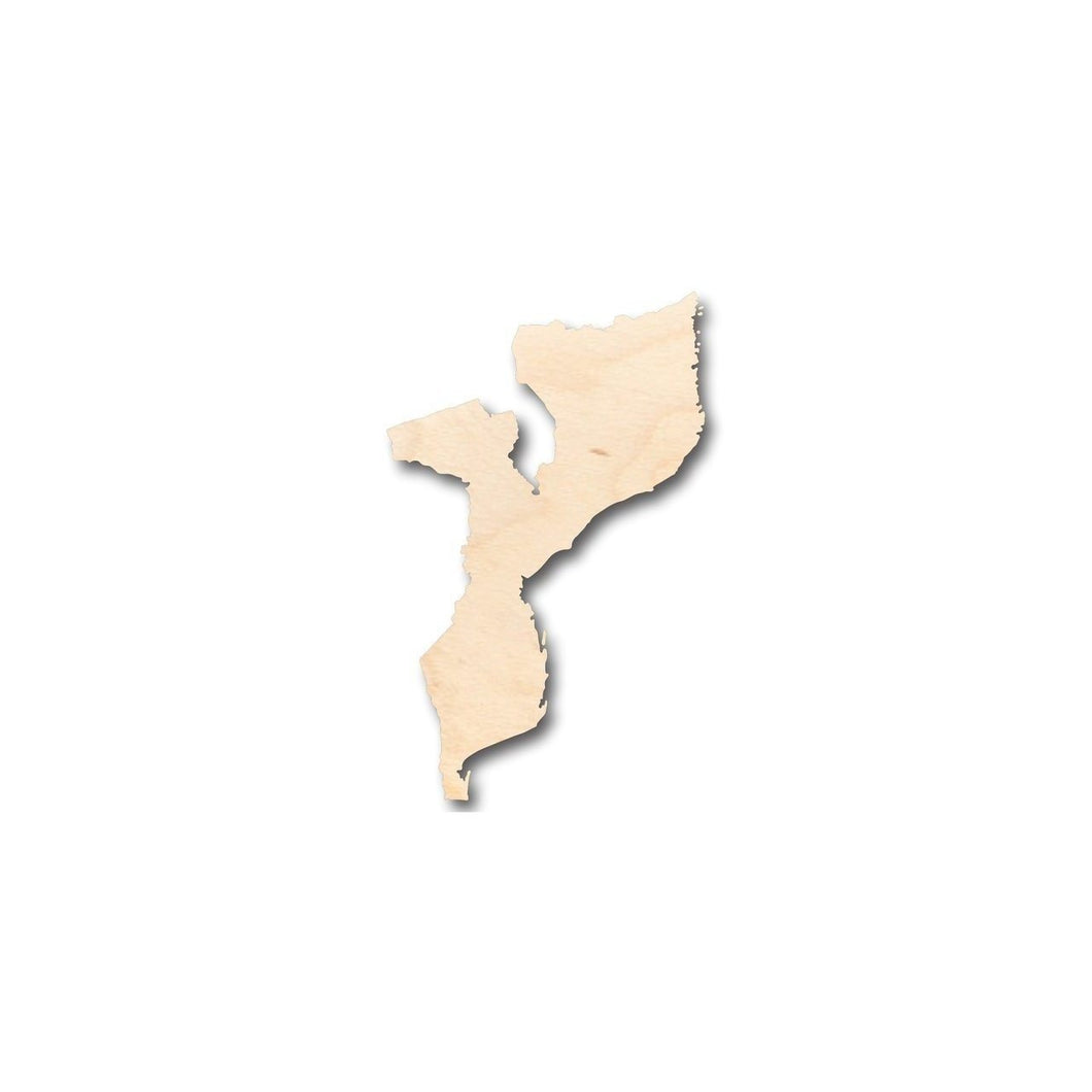 Unfinished Wooden Mozambique Shape - Country - Craft - up to 24
