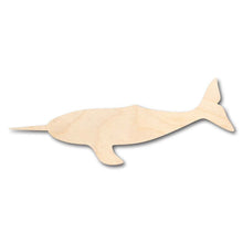 Load image into Gallery viewer, Unfinished Wooden Narwhal Shape - Ocean - Fishing - Craft - up to 24&quot; DIY-24 Hour Crafts
