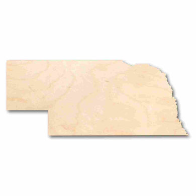 Unfinished Wooden Nebraska Shape - State - Craft - up to 24