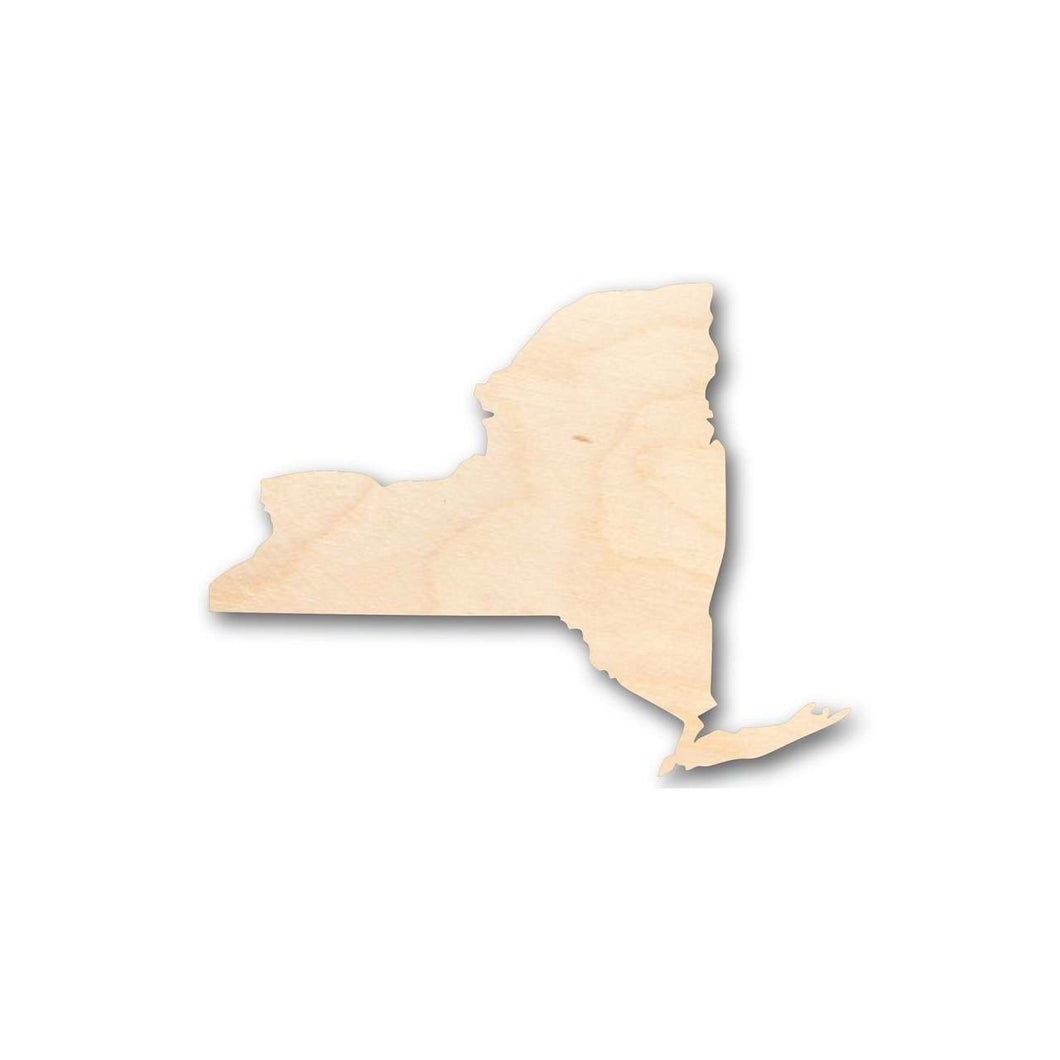 Unfinished Wooden New York Shape - State - Craft - up to 24