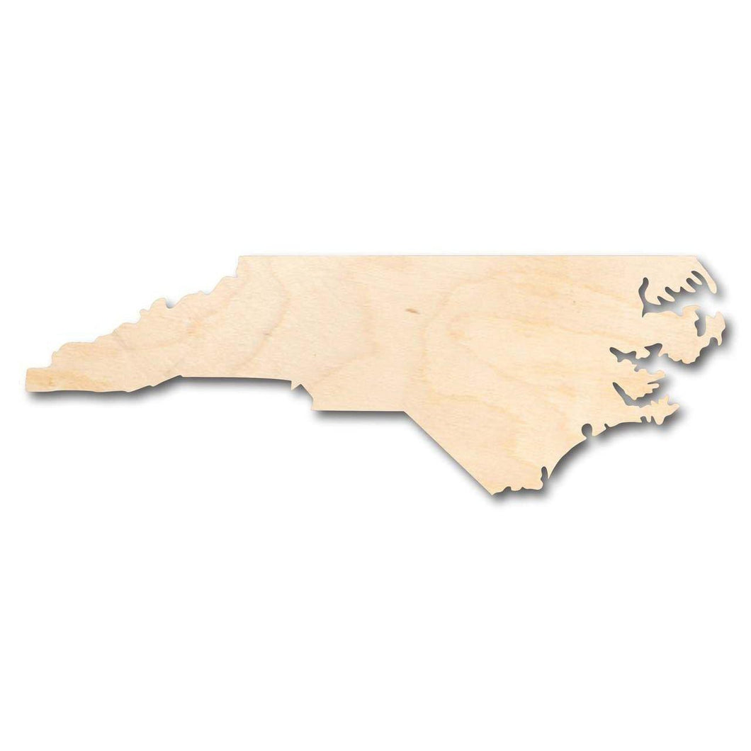 Unfinished Wood North Carolina Shape - State - Craft - up to 24